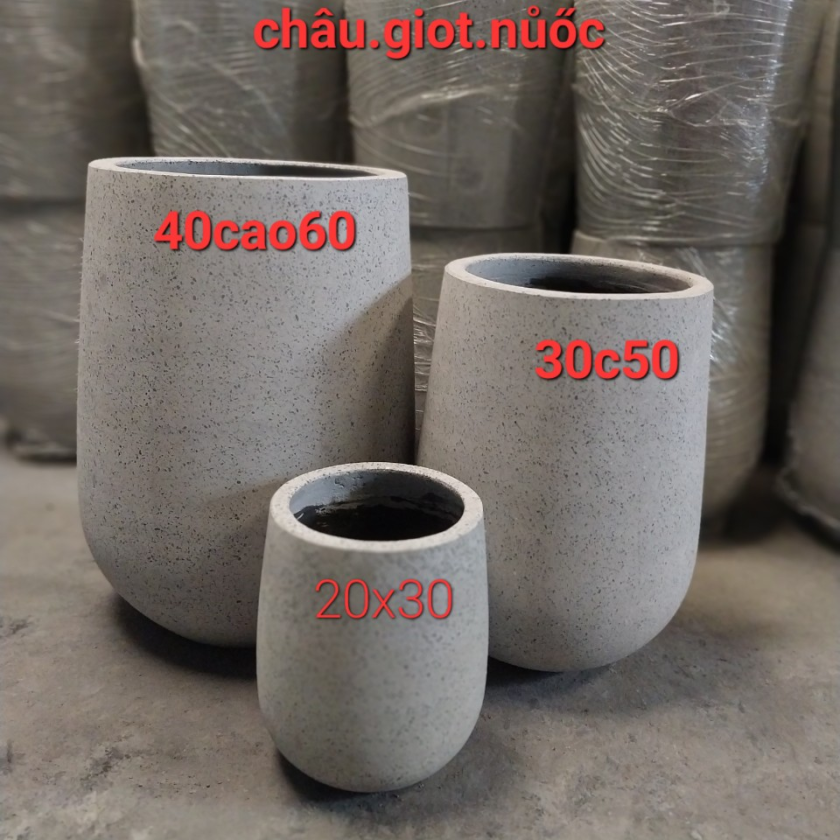 Chậu xi măng đá mài giọt nước