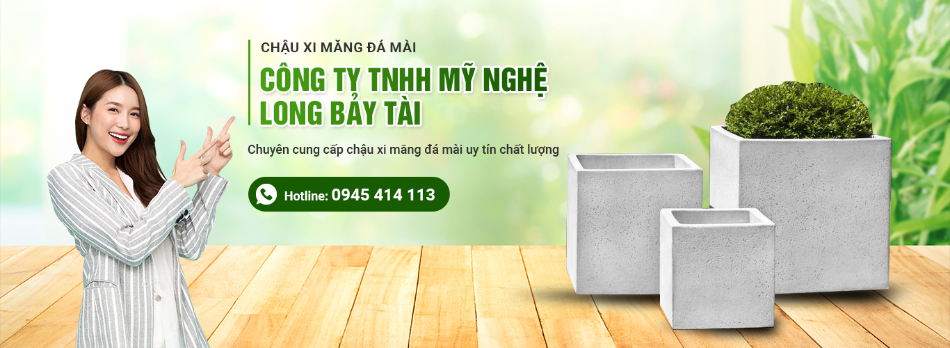 Xưởng sản xuất chậu xi măng đá mài tại Bình Dương - Long Bảy Tài